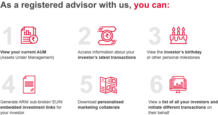 As a registered advisor with us, you can:
